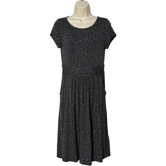 Boden Amelie Jersey Stretch Dress Short Sleeve Green Leopard Print 6R - Picture 5 of 13